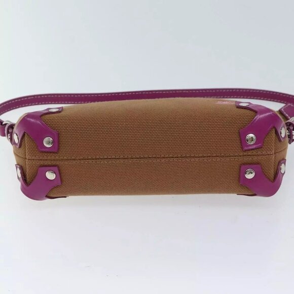 BURBERRY Blue Label Shoulder Bag Canvas 2way Brown Auth - Picture 6 of 16